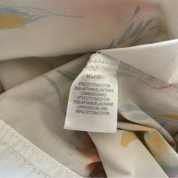 Tanya Taylor Lara White Floral Multicolor Cotton Tiered A-line Midi Skirt EUC XL - Picture 10 of 12